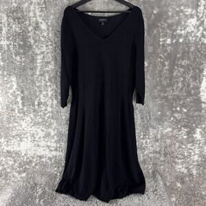 Lane Bryant Plus Sz 18/20 Party Midi Fit Flared Dress Black Long Sleeve Pullover